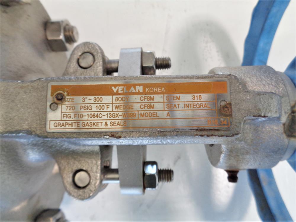 Velan 3" 300# CF8M Gate Valve F10-1064C-13GX-W399